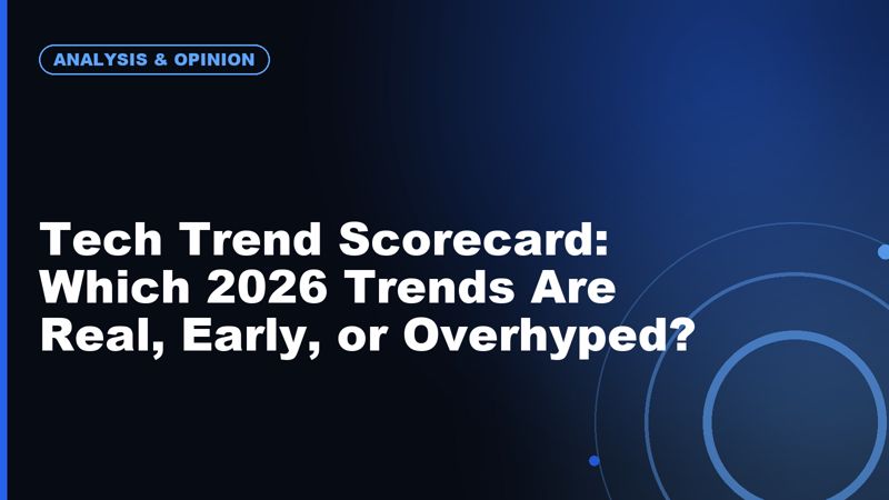 Tech Trend Scorecard: Which 2026 Trends Are Real, Early, or Overhyped?