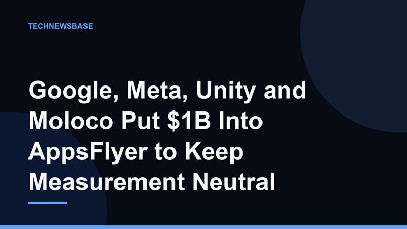 Google, Meta, Unity and Moloco Put $1B Into AppsFlyer to Keep Measurement Neutral